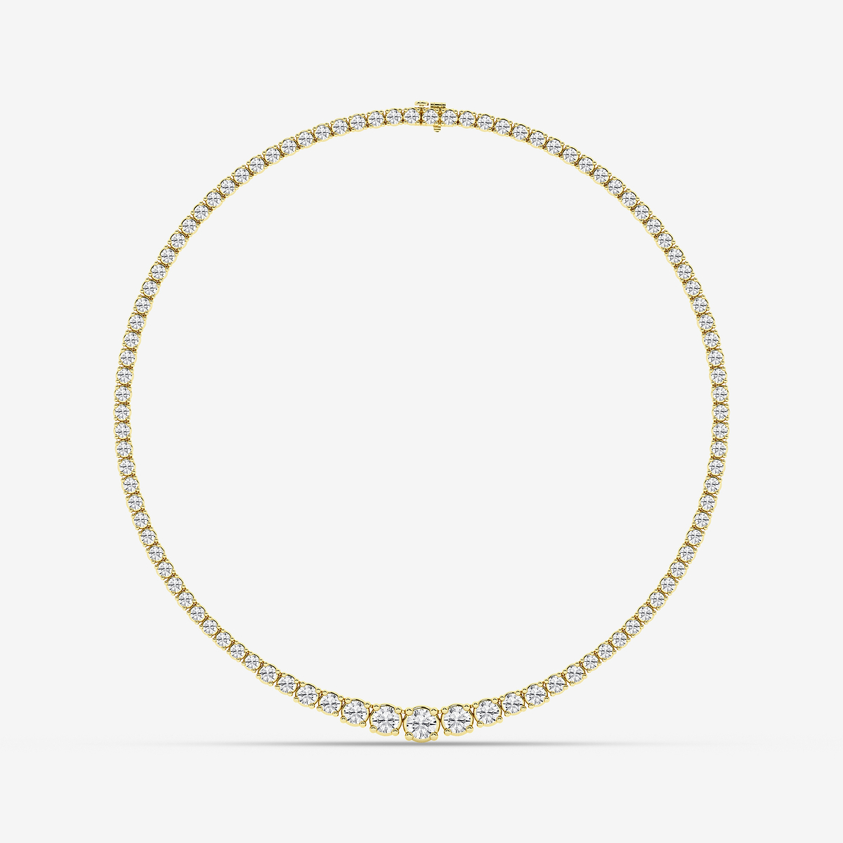 Additional Image 3 for  20 ctw Round Lab Grown Diamond Four Prong Graduated Tennis Necklace